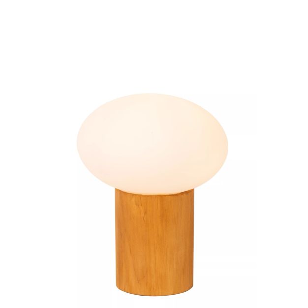 Lucide Birtle - lampe à poser - Ø 15 x 23 cm - bois clair