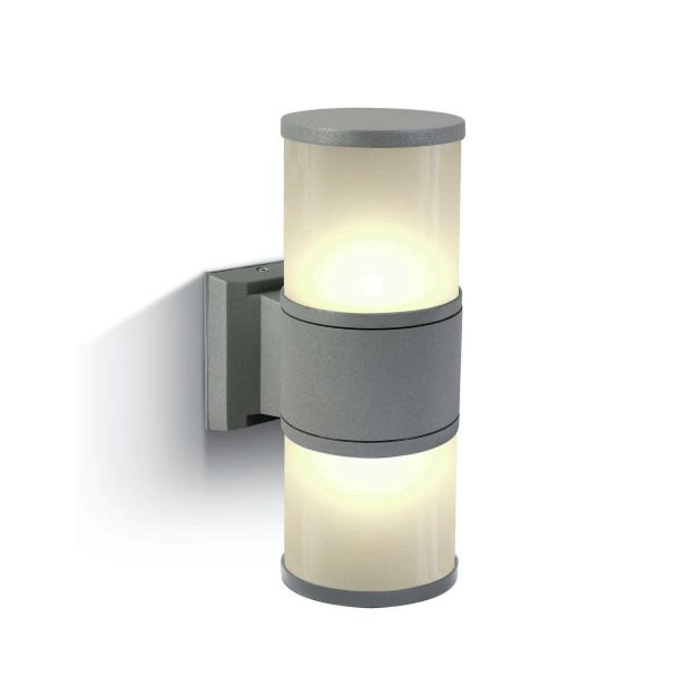 ONE Light E27 Tube Lights - appliques d'extérieur - 10,7 x 30 cm - IP54 - gris