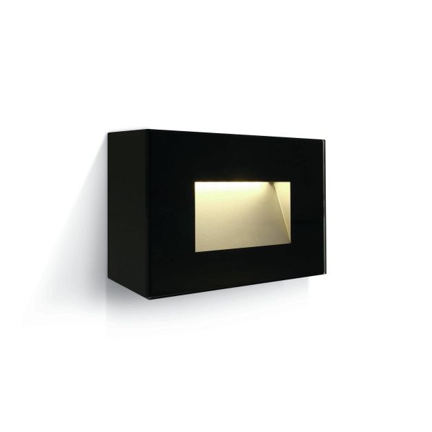 ONE Light Glass Face - applique murale extérieure - 12 x 5,5 x 8 cm - 4W LED incl. - IP65 - noir