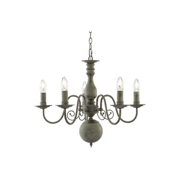 Searchlight Greythorne - lustre - Ø 60 x 133 cm - gris