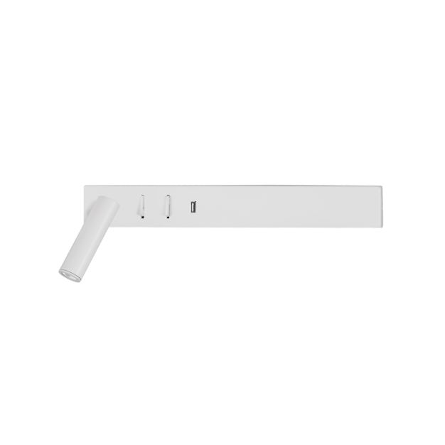 Nova Luce Vida - applique murale avec interrupteur et chargeur USB - 35 x 10 x 8 cm - 5W + 3W LED incl. - blanc sable