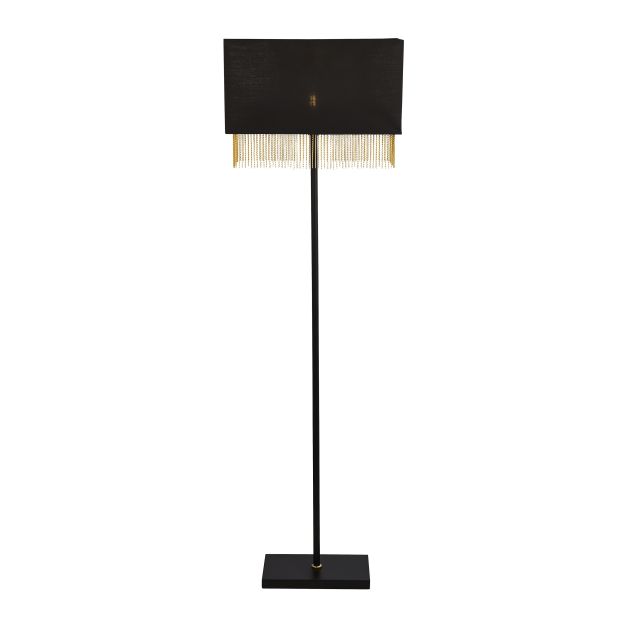 Searchlight Fringe - lampadaire - 147,5 cm - noir et or