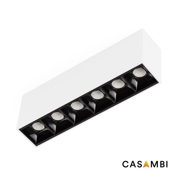 Faro Neso Point-6 - luminaire pour rail magnétique - 16,4 x 3,4 x 5,6 cm - 8W CASAMBI LED blanc chaud (2700K) incl. - 34° faisceau - blanc