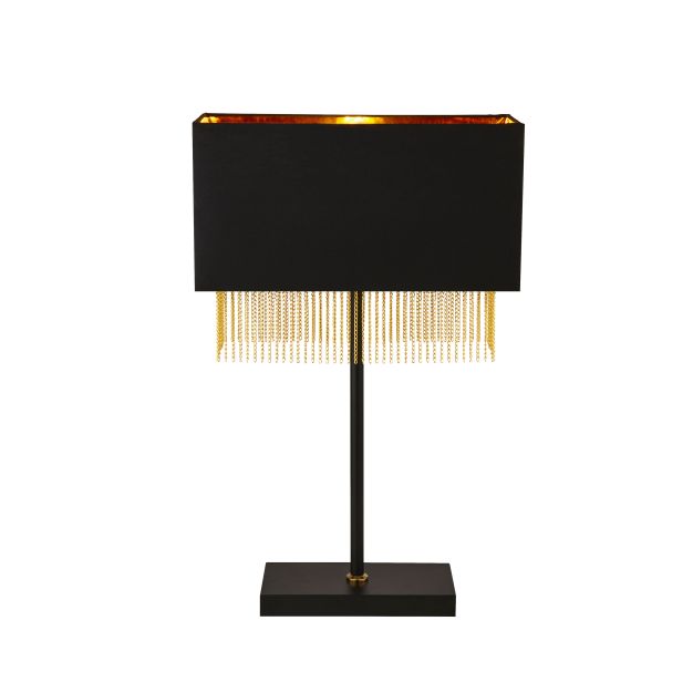 Searchlight Fringe - lampe à poser - 35 x 15 x 57 cm - noir et or