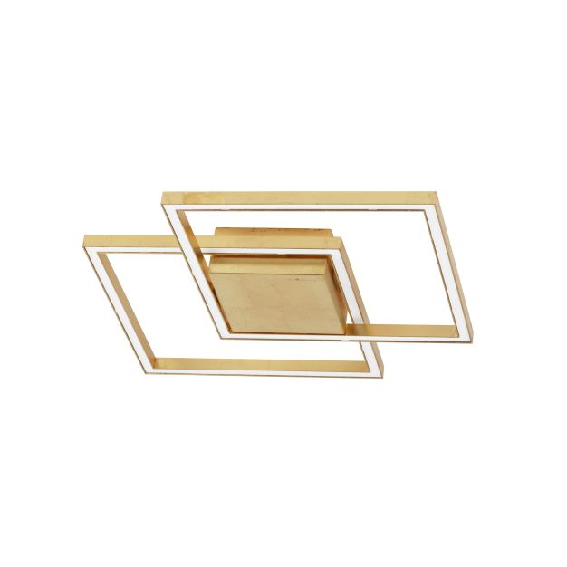 Nova Luce Bilbao - plafonnier - 46 x 46 x 6,5 cm - 25W LED incl. - or