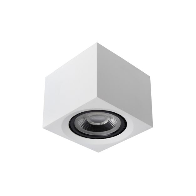 Lucide Fedler - spot en saillie - 12 x 12 x 8,5 cm - 12W LED dimmable incl - dim to warm - blanc