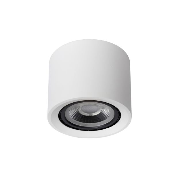 Lucide Fedler - spot en saillie - Ø 12 x 8,5 cm - 12W LED dimmable incl - dim to warm - white