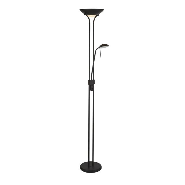 Searchlight Mother & Child - lampadaire avec liseuse - Ø25,4 x 180 cm - 15,5W + 5W LED dimmable incl. - noir mat