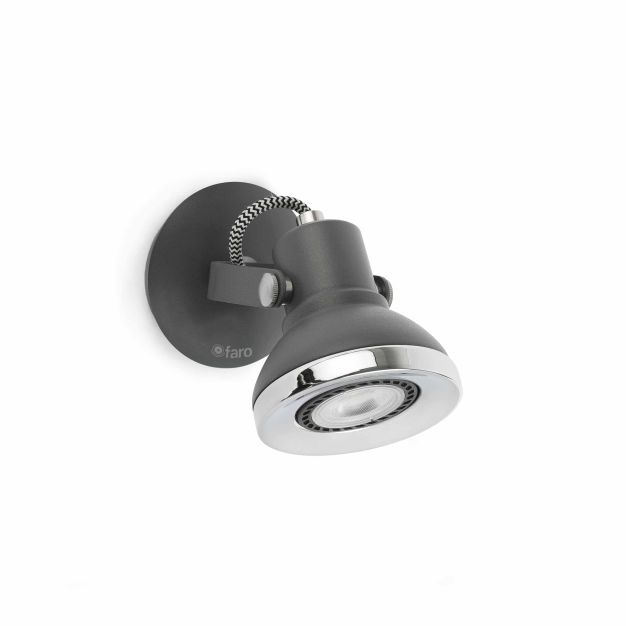 Faro Ring - spot en saillie 1L - 8,5 x 13,5 x 10 cm - gris foncé