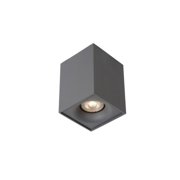 Lucide Bentoo - spot en saillie - 8,3 x 8,3 x 11 cm - 4,5W LED dimmable incl - gris