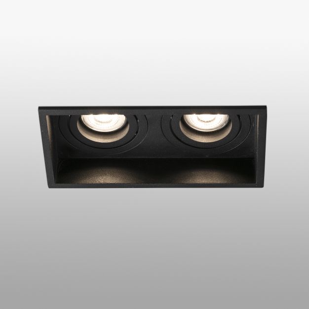 Faro Hyde - spot encastrable - 89 x 89 mm, 165 x 83 mm encastrable - noir mat