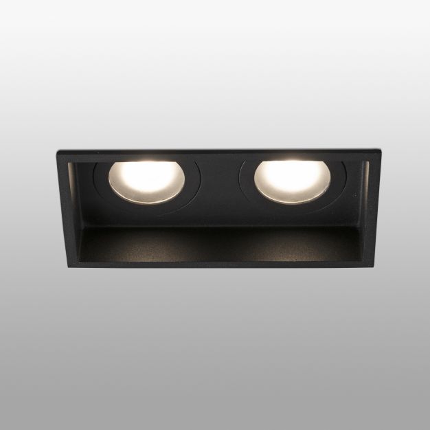 Faro Hyde - spot encastré - 89 x 89 mm, 165 x 83 mm taille d'encastrement - IP44 - noir mat