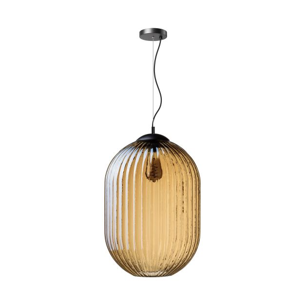 ETH Glamm - lampe suspendue - Ø 40 x 165 cm - noir et ambre