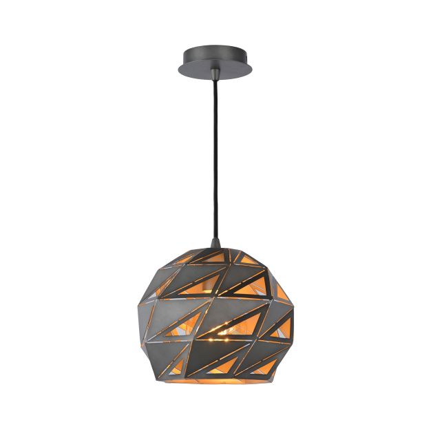 Lucide Malunga - lampe suspendue - Ø 25 x 150 cm - gris