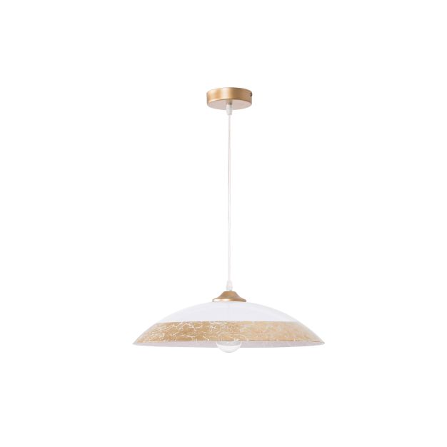 Nova Luce Benito - lampe suspendue - Ø 40 x 120 cm - blanc et or