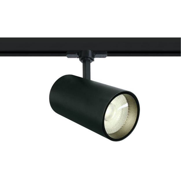 ONE Light COB Cylinder - spot sur rail avec COB LED - système de rail triphasé - Ø 9 x 20 cm - 30W LED incl. - noir - couleur de lumière blanc chaud