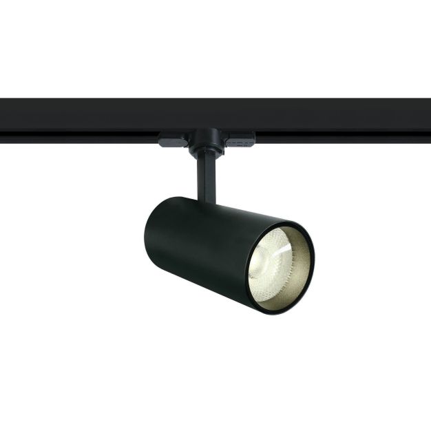 ONE Light COB Cylinder - spot sur rail avec COB LED - système de rail triphasé - Ø 7,5 x 18 cm - 20W LED incl. - noir - couleur de lumière blanche