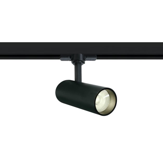 ONE Light COB Cylinder - spot sur rail avec COB LED - système de rail triphasé - Ø 5,5 x 14,7 cm - 10W LED incl. - noir - couleur de lumière blanc chaud