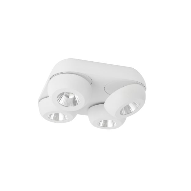 Nova Luce Gon - spot en saillie 4L - 25 x 25 x 9 cm - 4 x 5W LED incl. - blanc sable