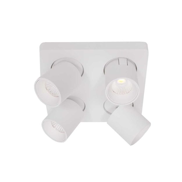 Artdelight Laguna - spot en saillie 4L - 22 x 22 x 9,5 cm - 4 x 6W LED dimmable incl - blanc