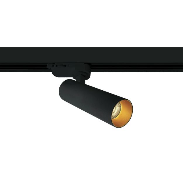 ONE Light COB Cylinder Range - spot sur rail - système de rail triphasé - Ø 4 x 13,5 cm - 8W LED dimmable incl. - noir