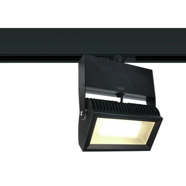 ONE Light Track Floodlight - rail de lumière - système de rail triphasé - 18,4 x 10,7 x 25,5 cm - 42W LED incl. - noir