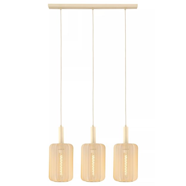 Lucide Corina - lampe suspendue 3L - 90 x 22 x 185 cm - beige