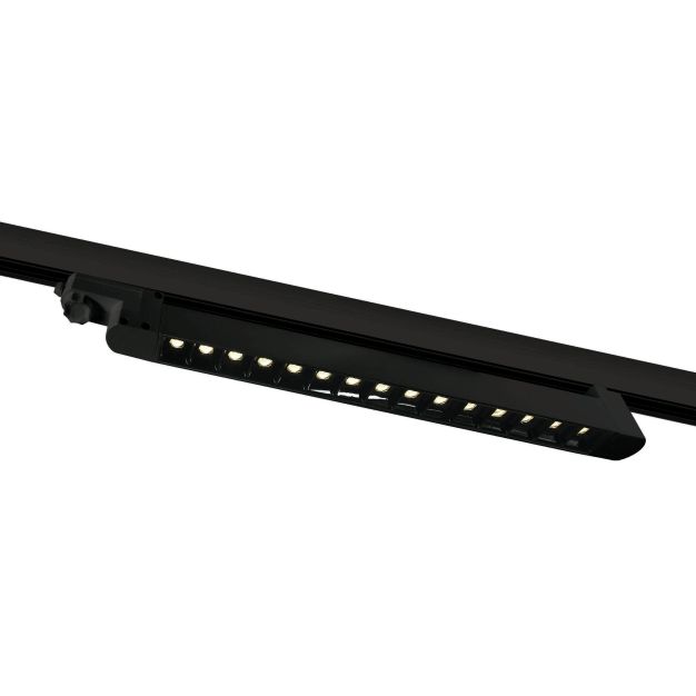 ONE Light Rail linéaire LED orientable - spot sur rail - système de rail triphasé - 48 x 3,3 x 4,5 cm - 15 x 1W LED incl. - noir