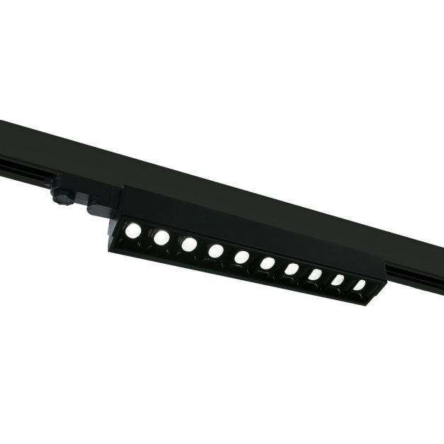 ONE Light Linéaire LED orientable - spot sur rail - système de rail triphasé - 58 x 6 x 8 cm - 10 x 5W LED incl. - noir - couleur de lumière blanche