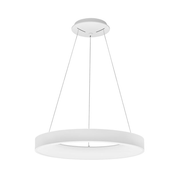 Nova Luce Rando Thin - lampe suspendue - Ø 60 x 120 cm - 50W LED dimmable incl - blanc sable - couleur de lumière blanche