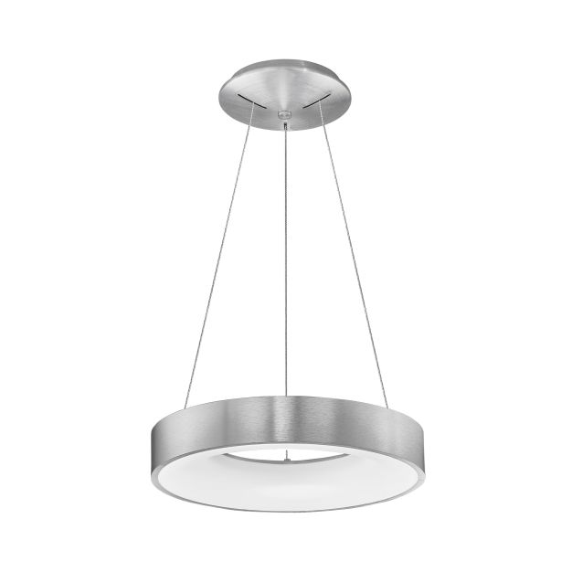 Nova Luce Rando Thin - lampe suspendue - Ø 38 x 120 cm - 30W LED dimmable incl - argent brossé