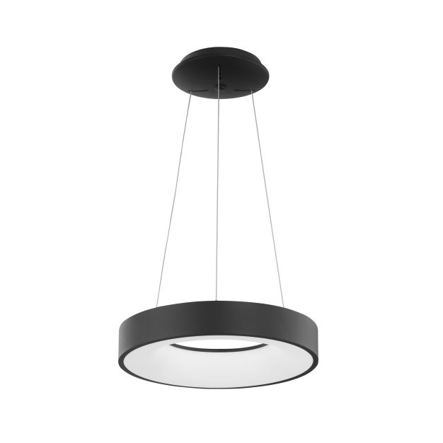 Nova Luce Rando Thin - lampe suspendue - Ø 38 x 120 cm - 30W dimmable LED incl - sand black