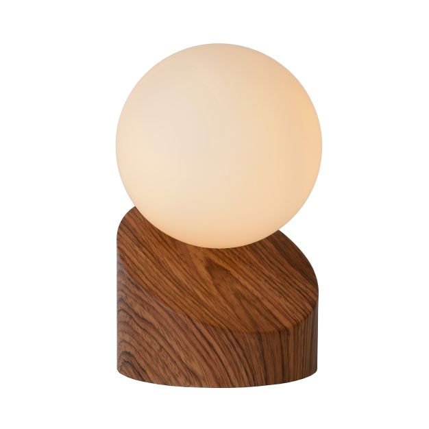 Lucide Len - lampe à poser - 16 cm - bois et opale