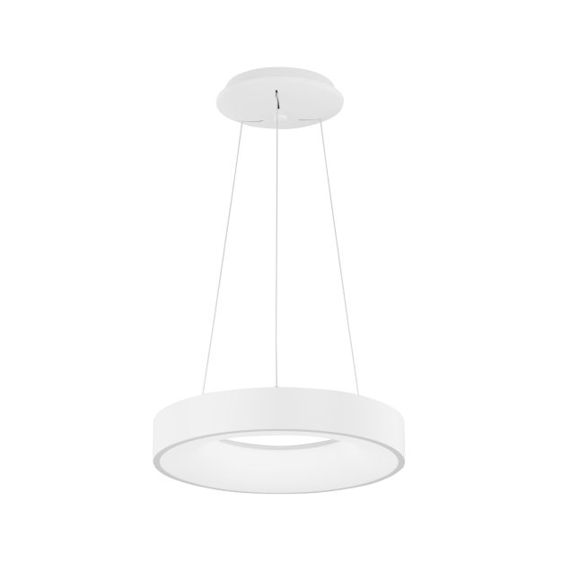 Nova Luce Rando Thin - lampe suspendue - Ø 38 x 120 cm - 30W LED dimmable incl. - blanc sable