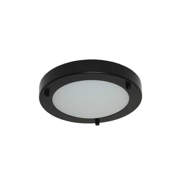 Artdelight Yuca - plafonnier de salle de bains - Ø 18 x 5 cm - 10W LED incl. - IP44 - noir