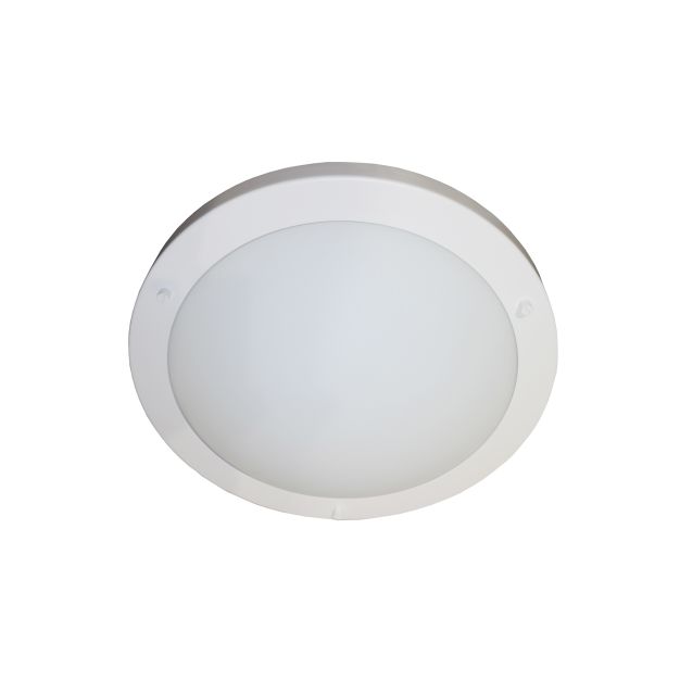 Artdelight Yuca - plafonnier de salle de bains - Ø 30 cm - IP44 - blanc