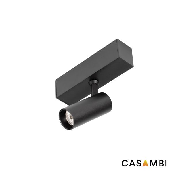 Faro Neso Hole - spot pour rail magnétique avec Casambi - Ø 3,5 x 10 x 8 cm - 5W LED blanc chaud (2700K) incl - 40° faisceau - noir