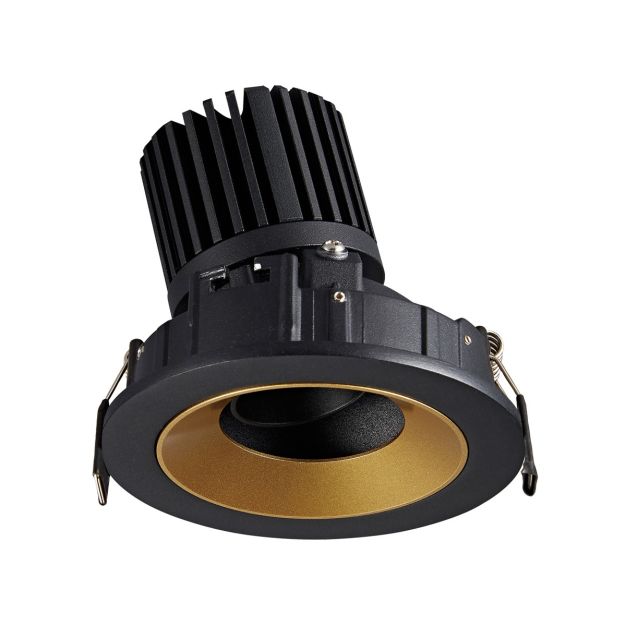 VK Lighting Chonefto - spot encastré - Ø 115 mm, 105 mm encastré - 12W LED incl. - noir/doré