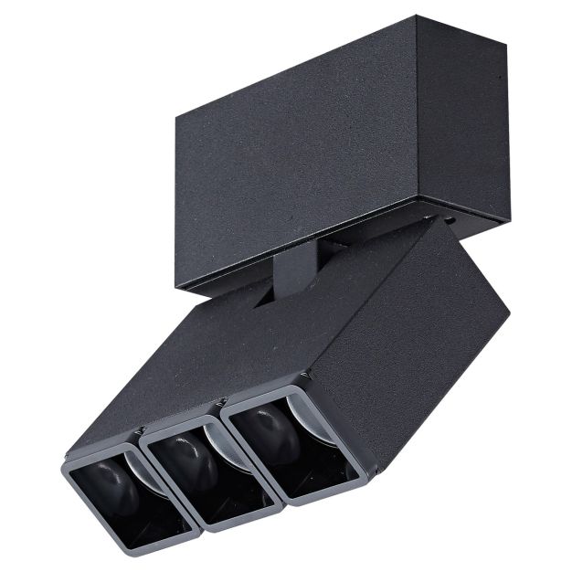 VK Lighting Triton - spot en saillie - 9,5 x 3 x 11 cm - 6W LED incl. - noir