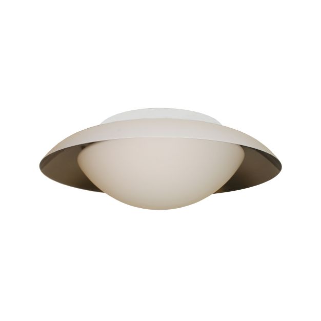 Artdelight Mush - plafonnier de salle de bain - Ø 35 x 11 cm - 12W LED incl. - IP44 - blanc et acier