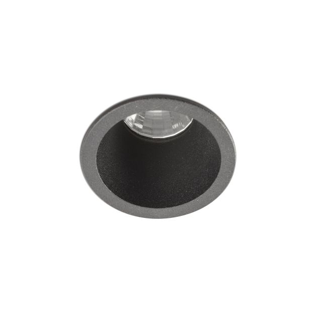 Faro Fox - spot à encastrer - Ø 40 mm, Ø 35 mm à encastrer - 3-5W LED dimmable incl. - noir mat - couleur de lumière blanc chaud