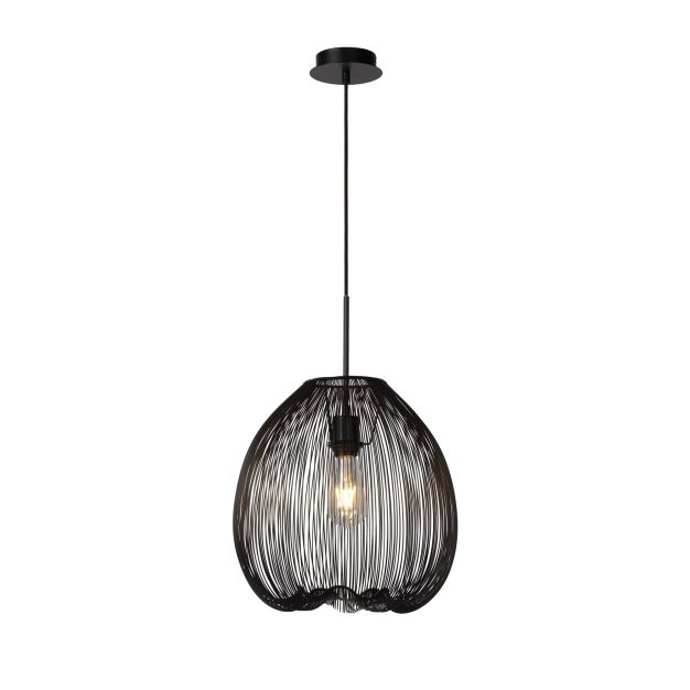 Lucide Wirio I - lampe suspendue - Ø 36 x 161 cm - noir