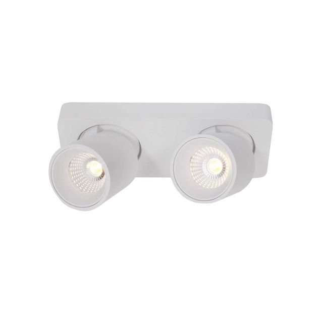 Artdelight Laguna - spot en saillie 2L - 22 x 8,5 x 9,5 cm - 2 x 6W LED dimmable incl - blanc