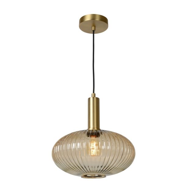 Lucide Maloto - lampe suspendue - Ø 30 x 150 cm - ambre