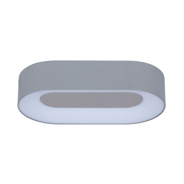 Lutec Ublo - applique/plafonnier d'extérieur - 21 x 4 x 11 cm - 8W LED incl. - IP54 - gris argenté