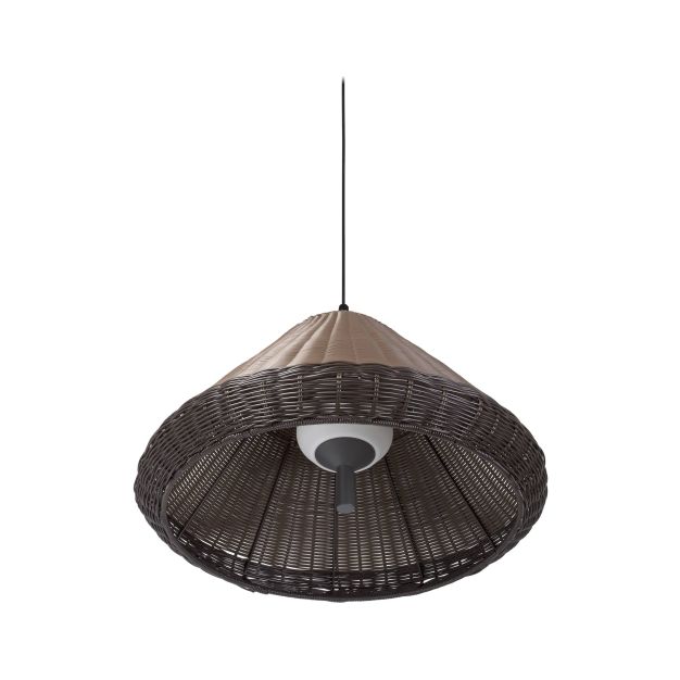 Faro Saigon - lampe suspendue cône - Ø 68 x 38 cm - IP65 - marron