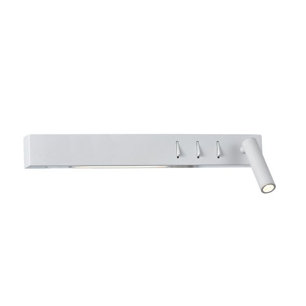 VK Lighting Bar - applique murale avec liseuse à droite - 40 x 17 x 5 cm - 3W + 2x6W LED incl. - blanc