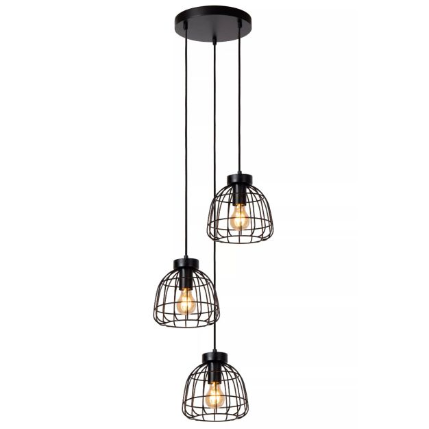 Lucide Filox - lampe suspendue - Ø 44,5 x 198 cm - noir