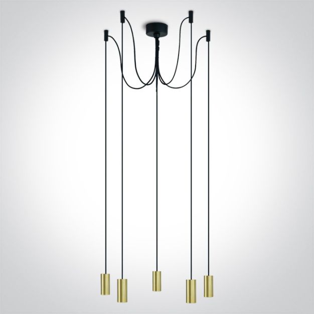 ONE Light E27 Suspension Tubes - lampe suspendue - Ø 4,2 x 209,5 cm - laiton brossé