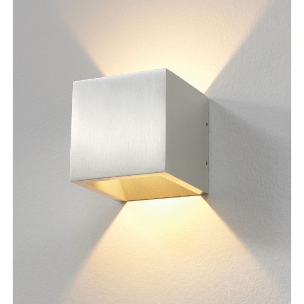 Artdelight Cube - applique murale extérieure - 10 x 10 x 10 cm - 6W LED dimmable incl - IP54 - aluminium